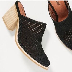 Anthropologie | NWOT - Jeffery Campbell Favela Mules - Black Suede - Size 7.5